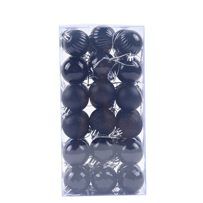 36 pcs colored Christmas balls set in black