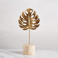 Iron Terrazzo Leaf Style Table Top Decoration Golden Ginkgo Leaf