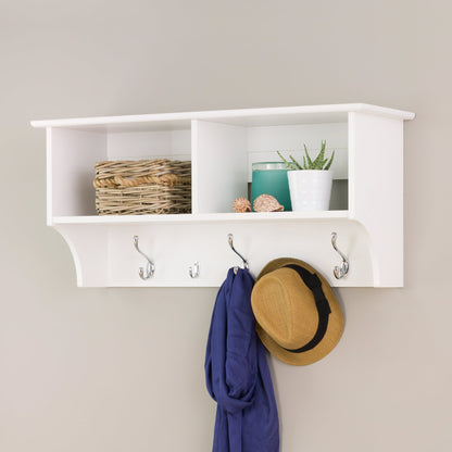 Wide Hanging Entryway Wood Floating Shelf