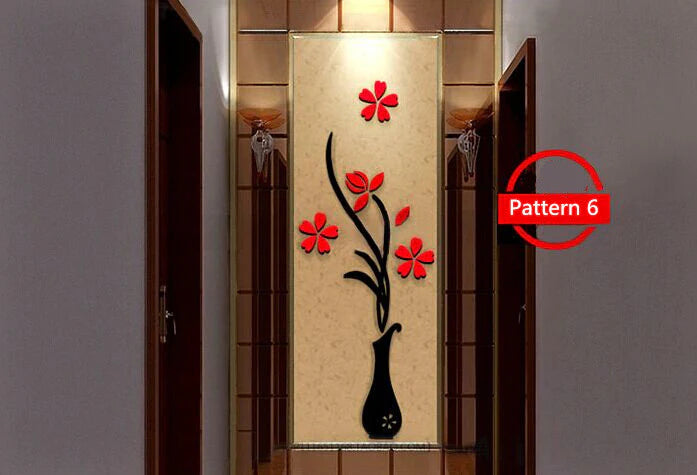 3D acrylic wall sticker set with installation instructions