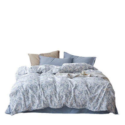 Cotton bedding set fitted sheet close up double layer
