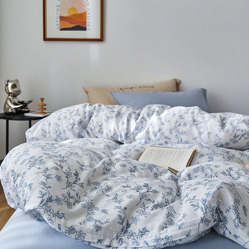 Double layer cotton bedding set lifestyle bedroom queen