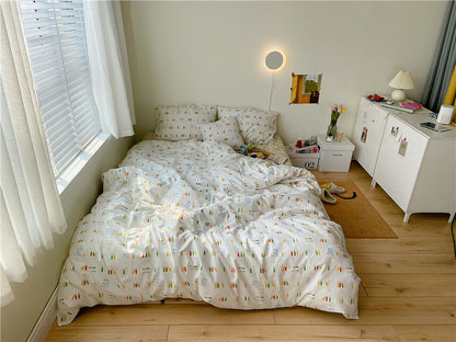 Cotton Bed Sheet Set - 100% Pure Cotton Soft Breathable Cooling Bedding | 4 Sizes