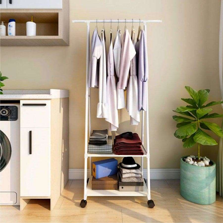 Coat Rack Triangle Coat Rack Floor Wheeled Mobile Multi-layer Storage Rack