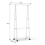 Triangle Floor Coat Rack with Wheels & Multi-Layer Storage