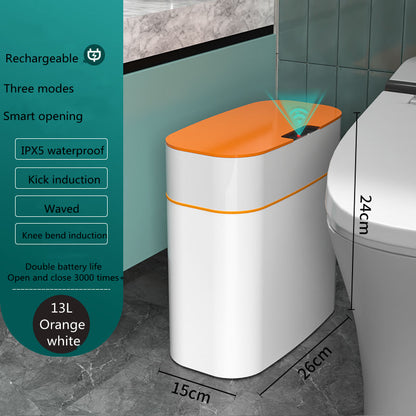 Smart Trash Can With Lid For Bedroom & Living Room Kitchen Storage Box Trash Can Induction Small Car Box Automatic Smart Dustbin Smart Trash Bin