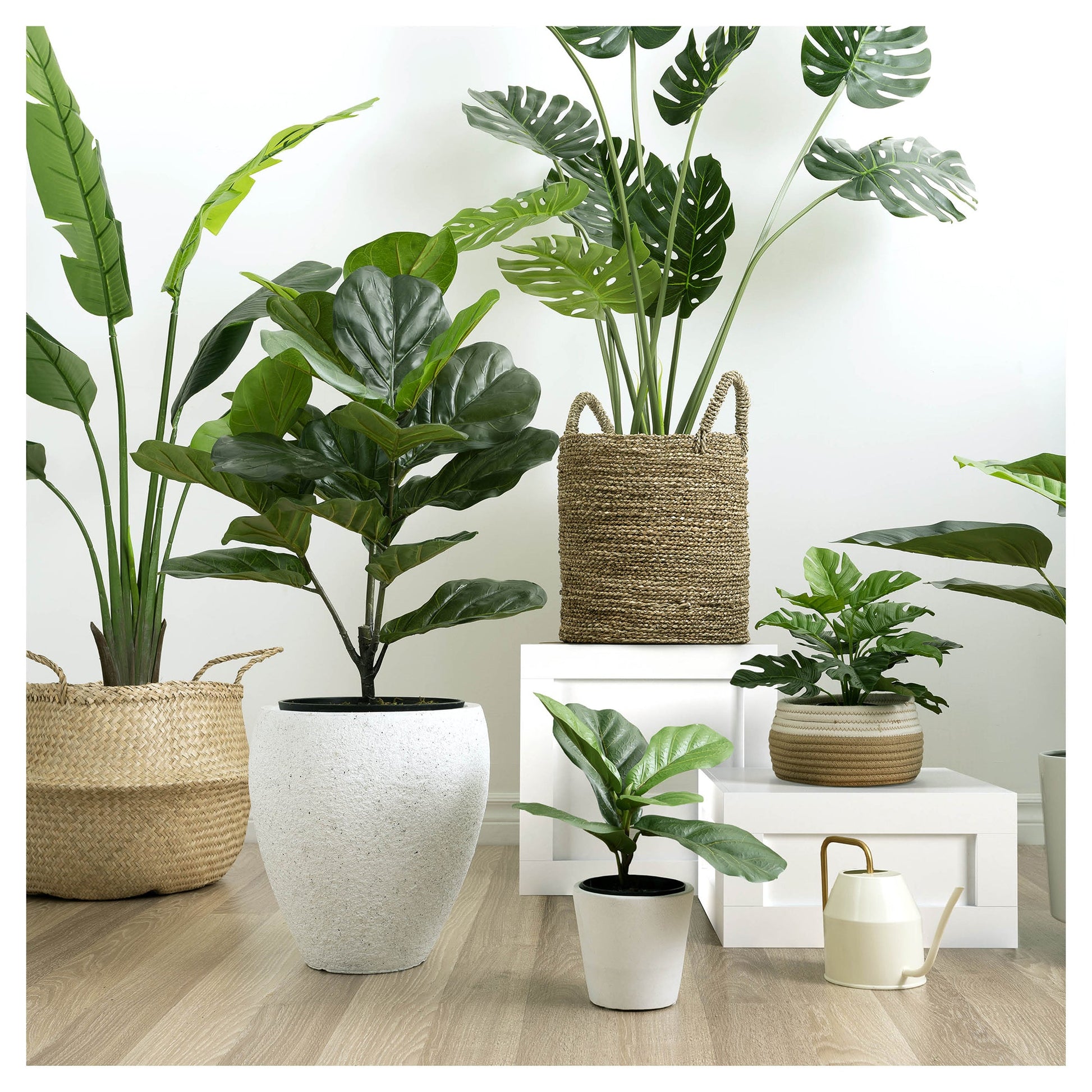 Artificial 35 in. Fiddle Leaf Indoor and Outdoor Plants