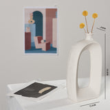 White Ceramic Vase – Modern Minimalist Design | 3 Sizes | Floor, Desktop & Wall Mount