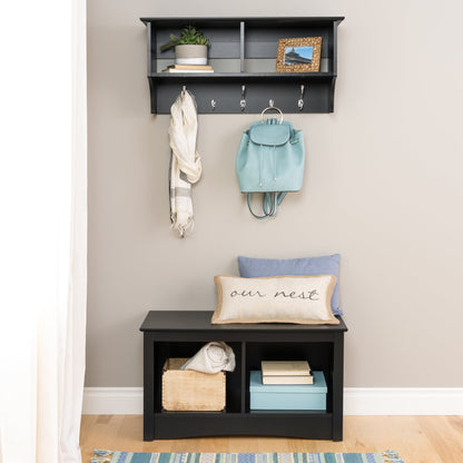 Wide Hanging Entryway Wood Floating Shelf