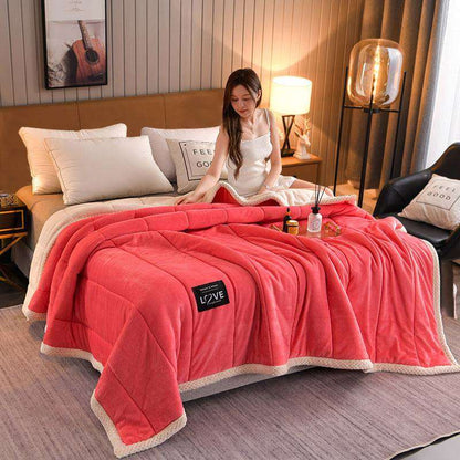 Coral Fleece Blanket Thick Warm Winter Bed Blankets Wool Blanket Bedspread