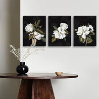3 Pcs Magnolia Flowers Canvas Wall Art
