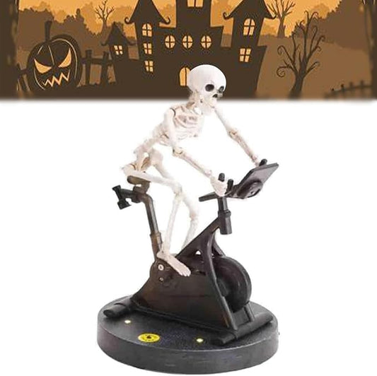 Funny Animatronic Skeleton Skeleton Cycling Ornament Decoration