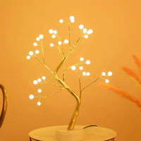 Led Copper Wire Bedroom Tree Lamp