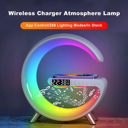 G-Shaped LED Atmosphere Lamp With Bluetooth Speake & Wireless Charger