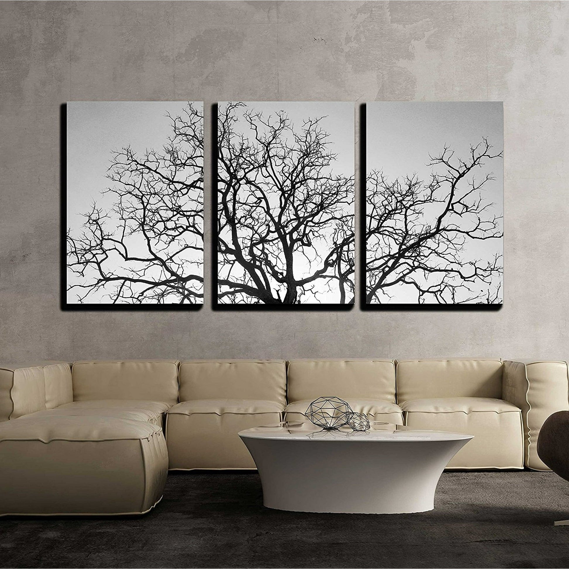 3 Piece Canvas Wall Art - Dead Tree Branch