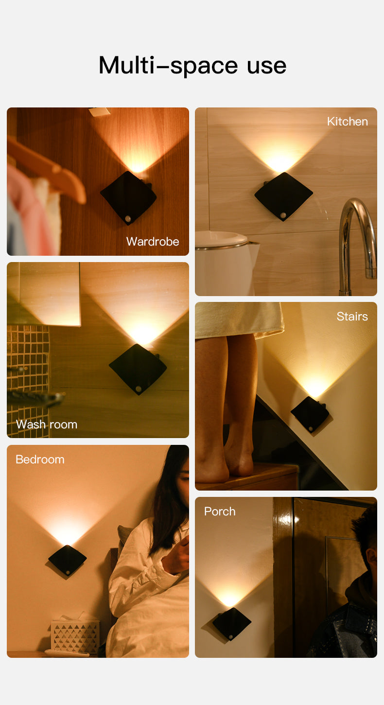 Wireless USB Rechargeable Human Body Sensing Wall Lamps