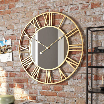 Round Wrought Iron Mirror Clock