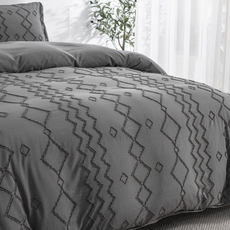 Floral Duvet Cover Set – Diamond Wave Luxury Bedding | Brushed Soft | 4 US Sizes