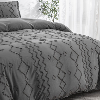 Floral Duvet Cover Set – Diamond Wave Luxury Bedding | Brushed Soft | 4 US Sizes