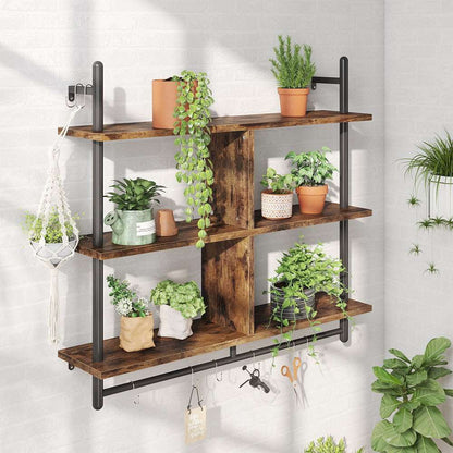 41" Floating Shelf with 4 Cube Display Shelf Wall