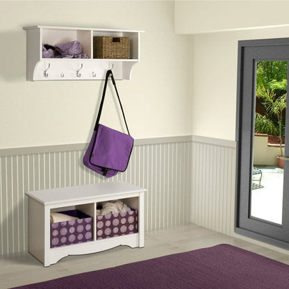 Wide Hanging Entryway Wood Floating Shelf