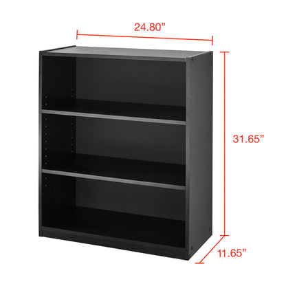 3-Shelf Bookcase with Adjustable Shelves