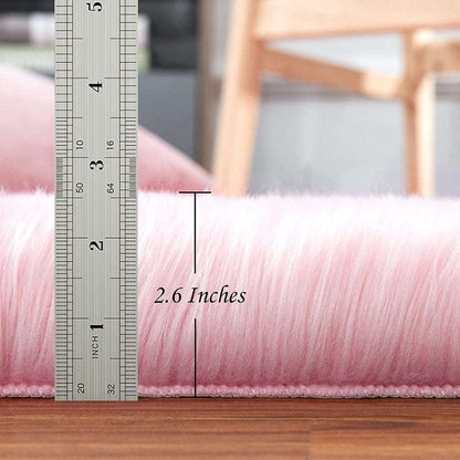 Luxury Fluffy Area Rugs Kids Areary Rug for Bedroom Shaggy Nursery Rugs Kids Area Carpet for Living Room Bedroom Kids Room,2'X3',Pink