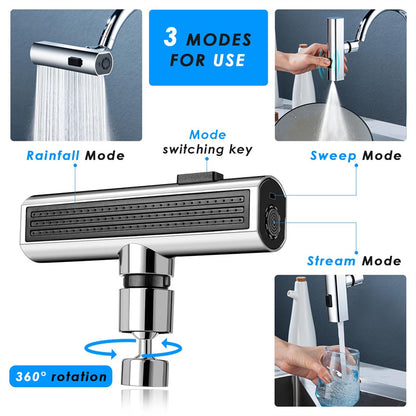 Kitchen Faucet Waterfall Outlet Splash Proof Universal Rotating Bubbler Multifunctional Water Nozzle Extension Kitchen Set