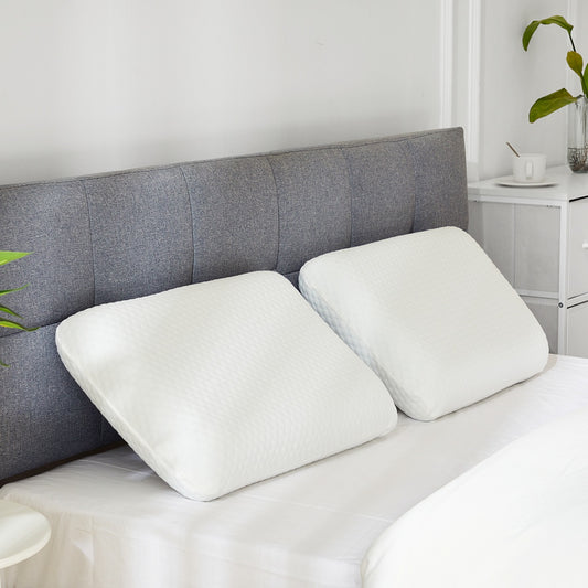 Memory Foam Pillow 2-Pack – Washable Pillowcase, Cervical Support, All Sleep Positions