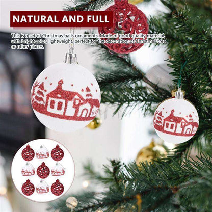 9pcs Christmas Balls Xmas Tree Hanging Pendants Shiny Christmas Tree Ball Drop Ornament Home DIY Decor Accessories