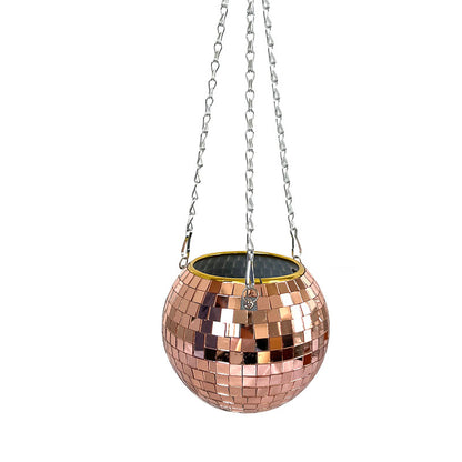 Hanging Mirror Ball Flowerpot Garden Hanging Basket