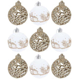 9pcs Christmas balls set in champagne gold