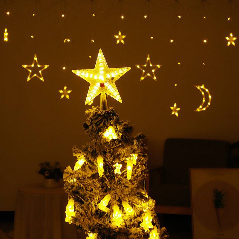Christmas Tree Top Star LED Light Colourful Glowing Star Christmas Decorations for Home Bedroom Party LED Lamp Decoration