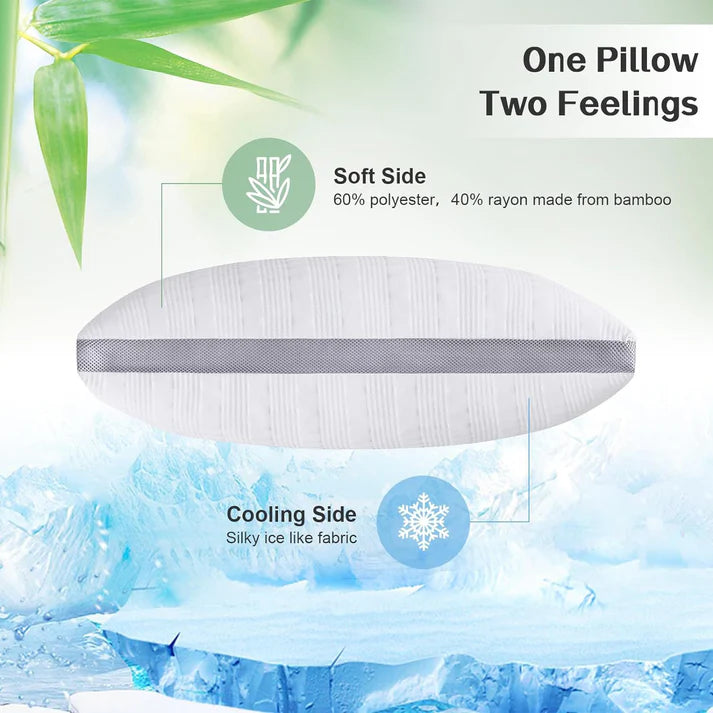 Cooling gel memory foam pillow close up texture