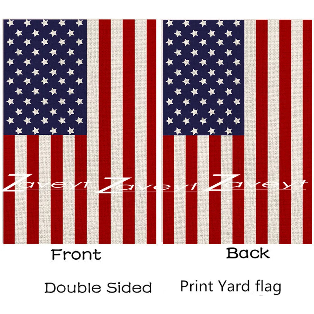 USA Patriotic Stars and Stripes Let Freedom Ring Garden Flag Double Sided Outside, 4th of July Independence Memorial Day Yard