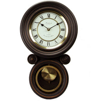 Bedford Clock - 16.5 Inch Contemporary Round Wall Clock with Pendulum