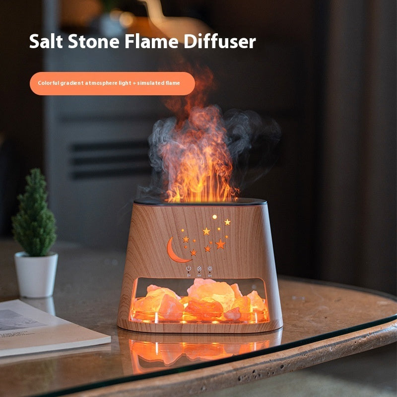 Ultrasonic Aroma Diffuser Salt Flame Aroma Diffuser Usb Colorful Flame Gradient