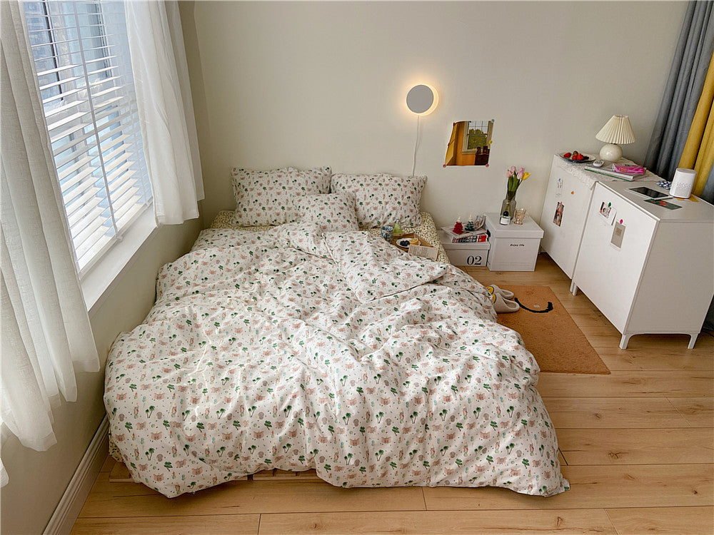 Cotton Bed Sheet Set - 100% Pure Cotton Soft Breathable Cooling Bedding | 4 Sizes