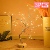 Led Copper Wire Bedroom Tree Lamp