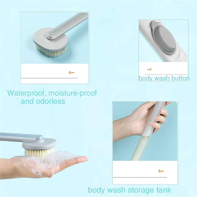 Dual-purpose Shower Brush Multifunctional Detachable Bath Brush Back Body Bath Shower Sponge Scrubber Brushes With Handle Massager Bathroom Brush Gadgets
