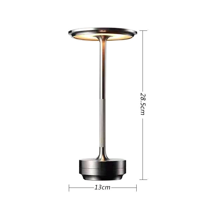 I-Shape Cordless Table Lamp Dimmable & Rechargeable Waterproof Desk Light, Metallic LED Touch Table Lamp, Portable Bedside Lamp Nightstand Lamp