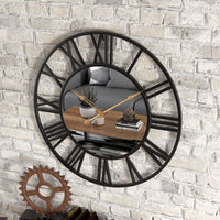 Round Wrought Iron Mirror Clock
