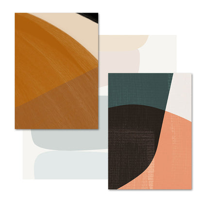 Abstract geometry canvas wall art in yellow color variant