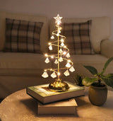 Acrylic table lamp with diamond crystal design in gold