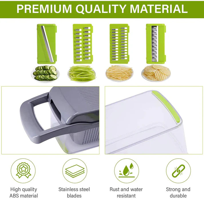 All in one manual vegetable slicer set storage box closed
