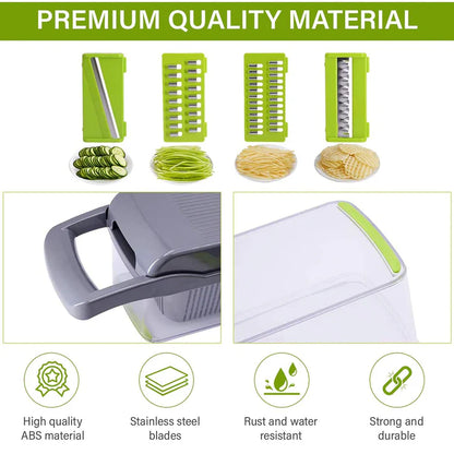 All in one manual vegetable slicer set storage box closed