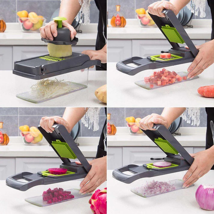 All in one manual vegetable slicer set in multiple colors