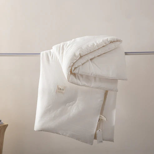 All season comforter cotton outer close up soft texture