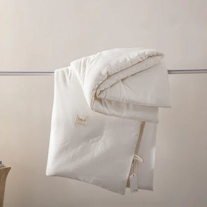 All season comforter cotton outer close up soft texture