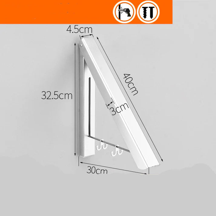 Waterproof aluminum retractable wall hanger dimensions diagram